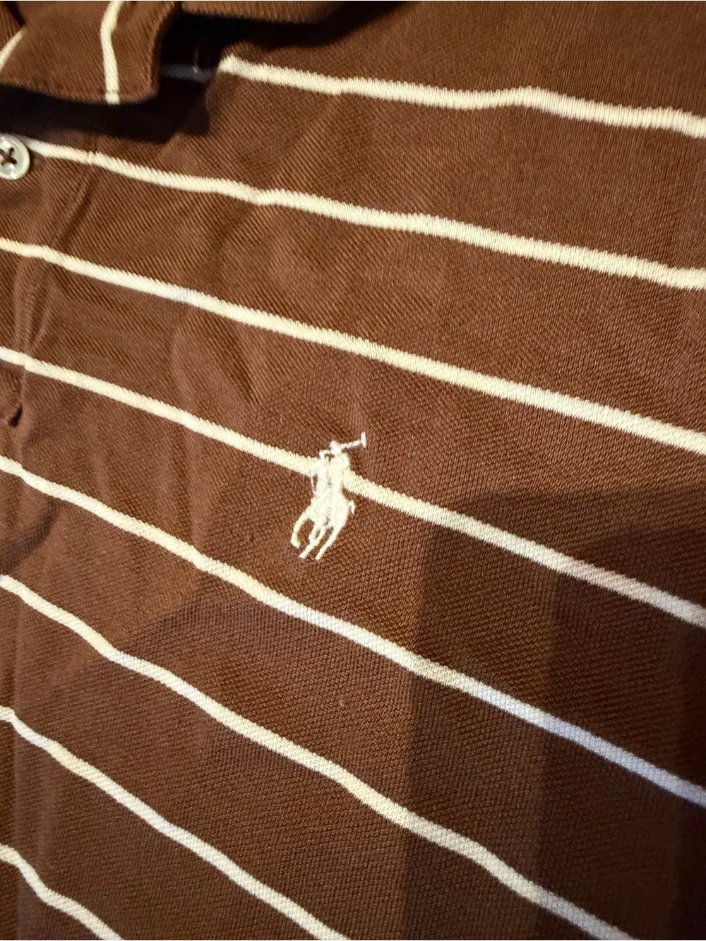 Polo by Ralph Lauren Brown Striped Polo Shirt size XL